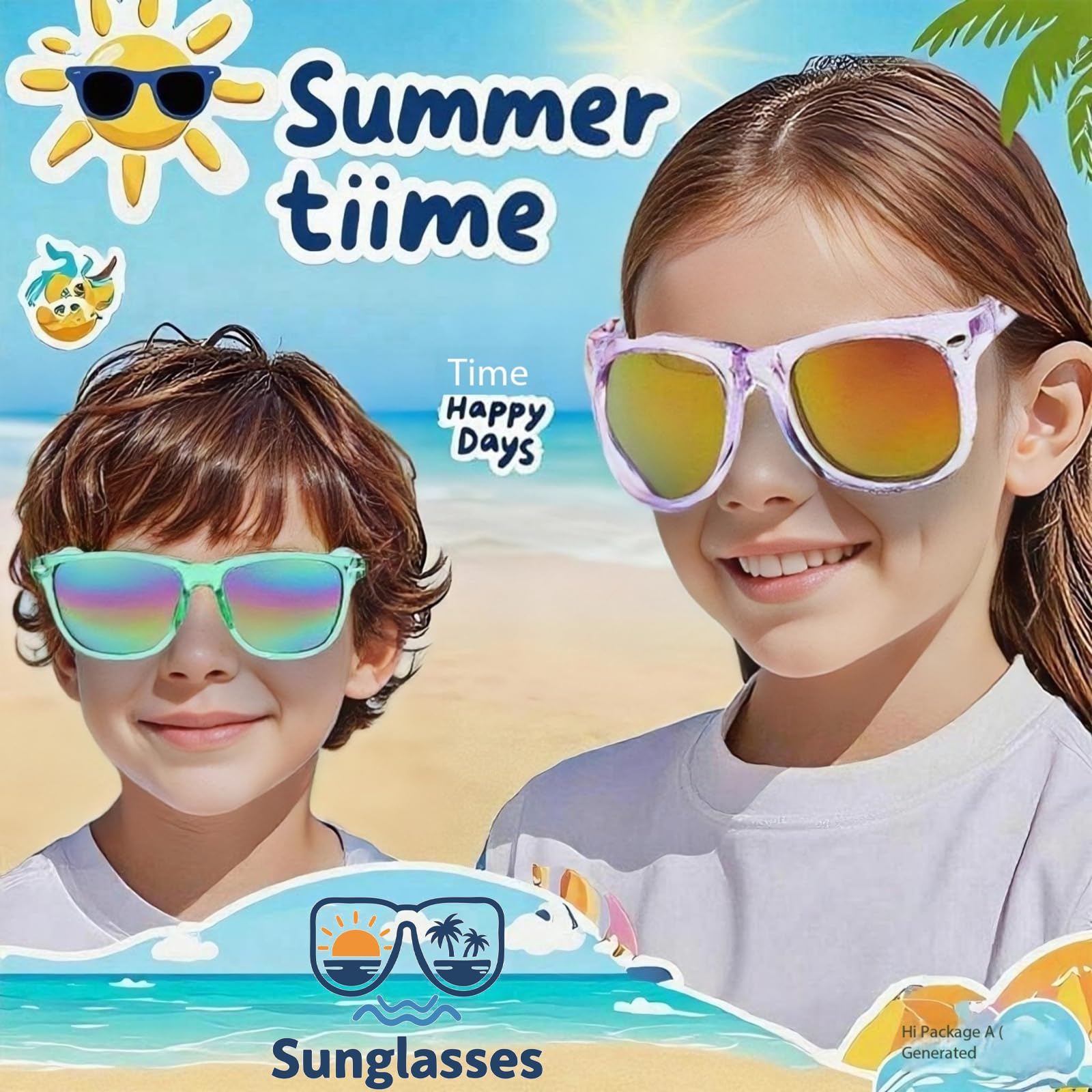 PoCotinu 36 Pack Sunglasses Bulk, UV400 Protection Neon Sunglasses for Boys & Girls - Adjustable Children Sun Glasses for Summer, Beach, Pool, Birthday Party Favors & Outdoor Activities (Great Gift!)
