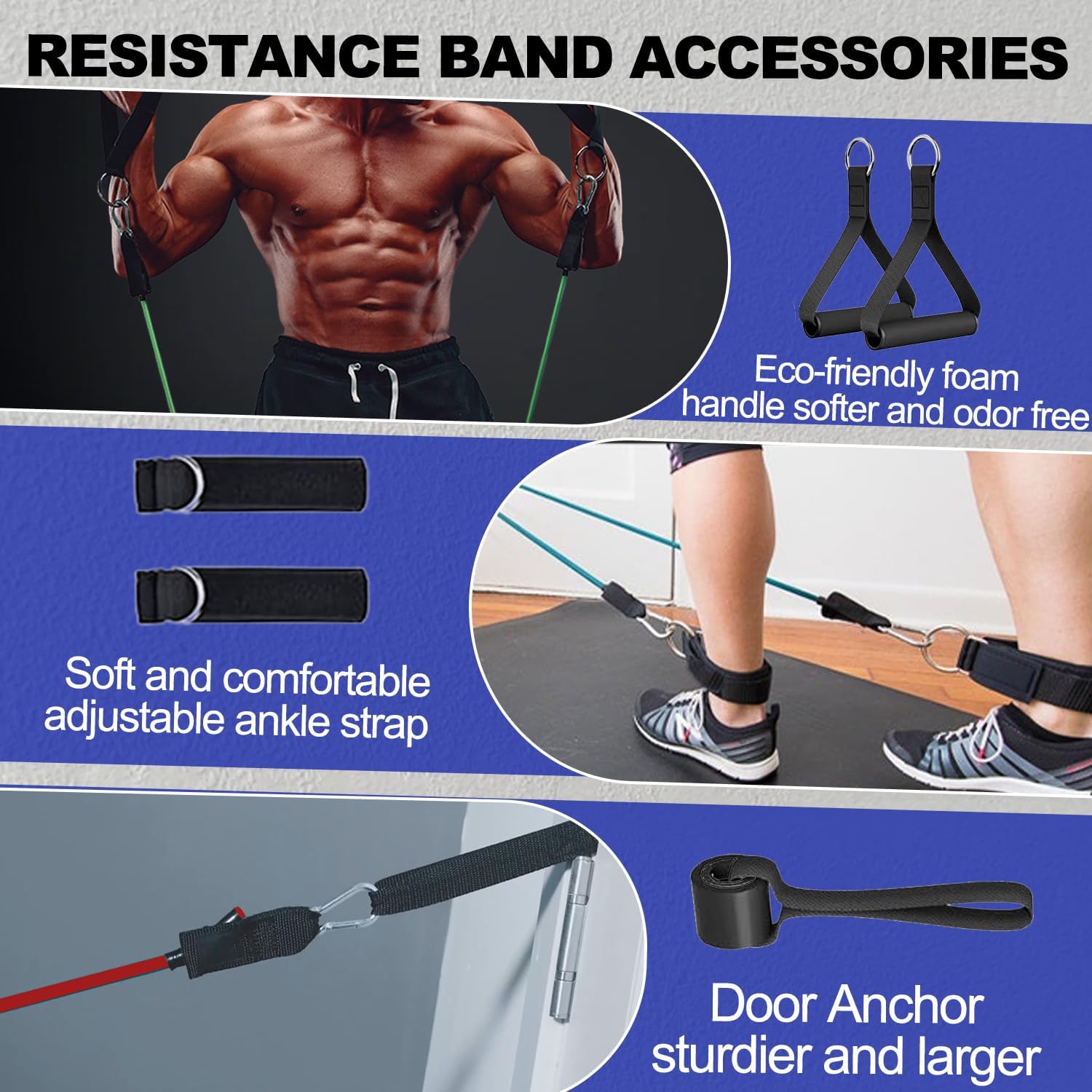 Skiennix Resistance Bands - Versatile Workout Bands with Handles & Door Anchor | Strength Training for Men & Women