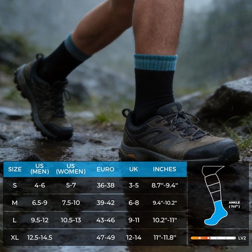 DexShell Waterproof Everyday Socks for Men & Women – Breathable Quarter Crew Socks for Walking, Commuting & All-Weather Comfort – SNB Blue, X Large