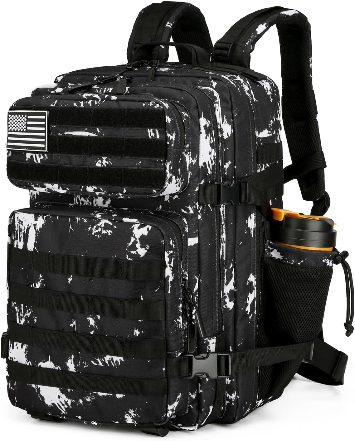 Skiennix 25L Tactical Backpack - Military-Grade Molle Design for Men & Women | Black Lightning Color
