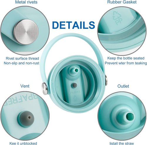 Hydro Flask Straw Lid - Flexible Handle Replacement Cap for 32/40 oz Wide Mouth Bottles