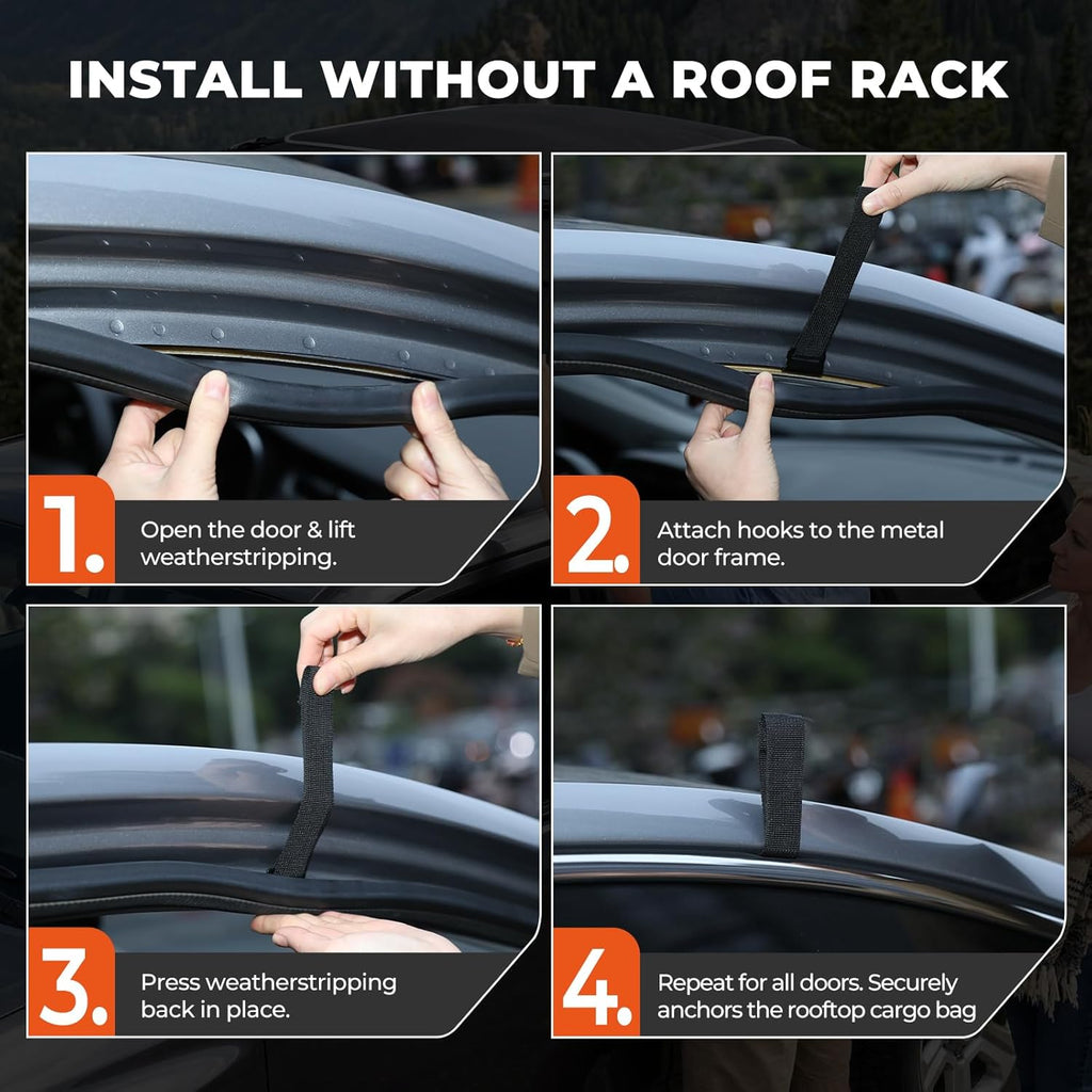 Skiennix Car Roof Bag - 21 Cubic Feet Waterproof Cargo Carrier for SUVs & Vans | Heavy-Duty PVC, Universal Fit