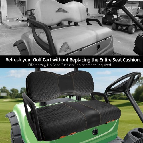 Roykaw 1680D Oxford Cloth Golf Cart Seat Cover Compatible with Yamaha G29/Drive2 Front Seat, G29 Bottom and Seat Back Cover, Anti-Scratch, Easy Installation