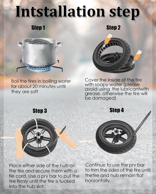 GYL 50/75-6.1 Scooter Tire Solid: 8.5 Inch Tubeless Tires for Hover 1 Pioneer Journey Jive Aovopro ES80 Hiboy S2 Gotrax GXL V2 Rival XR Apex XL Electric Scooter, 8 1/2'' Replacement Wheel Black 1 Pcs