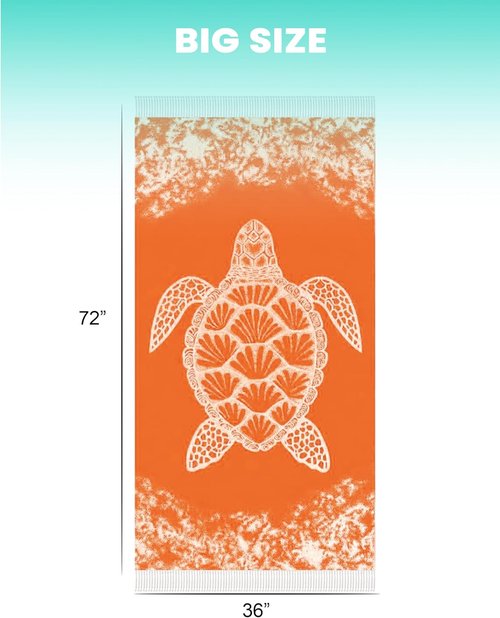 Antfuny Quick-Dry Turkish Beach Towels - Extra Large, Lightweight & Absorbent | Sand-Free, Orange & Teal