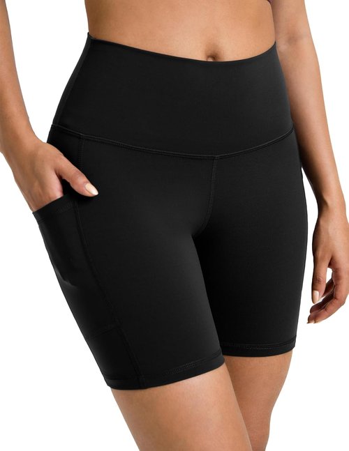 Colorfulkoala Women's High Waisted Biker Shorts - Tummy Control with Pockets | 6" Inseam Yoga Shorts