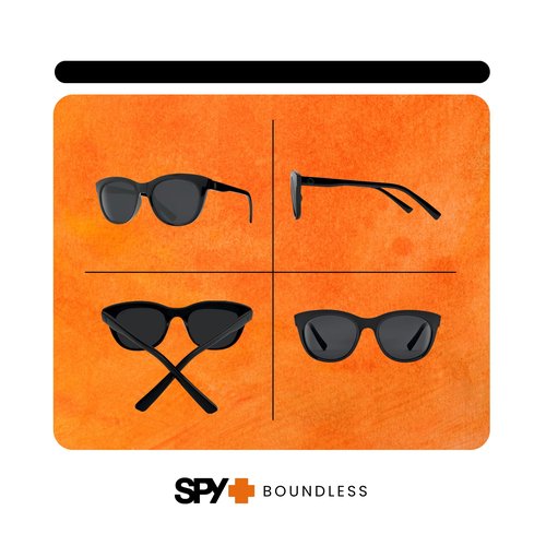 Spy Boundless 6700000000118 53 MM Black/Gray Cateye Sunglasses for Men for Women +Bundle with Accessory Eyewear Kit