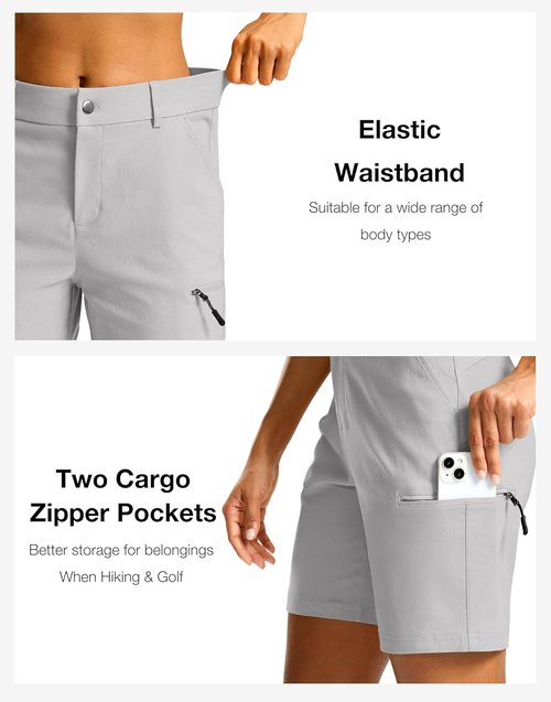 G Gradual Women's Hiking Cargo Shorts - Quick Dry Lightweight Summer Travel Shorts with Pockets