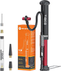 Tiakia High Pressure Bicycle Pump - Portable Hand Air Pump with Gauge for Presta & Schrader Valves | Aluminum, Fits Mountain & Road Bikes, Strollers, Balls