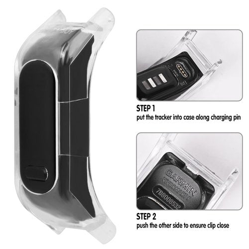 C2D JOY Sport Mesh Nylon Bands Compatible with Garmin Vivosmart 5 tracker Replacement Bands with Black Case-Black