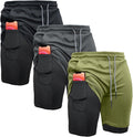 OEBLD Men's 2-in-1 Athletic Shorts - Comfortable Gym & Running Wear | 7'' with Towel Loop