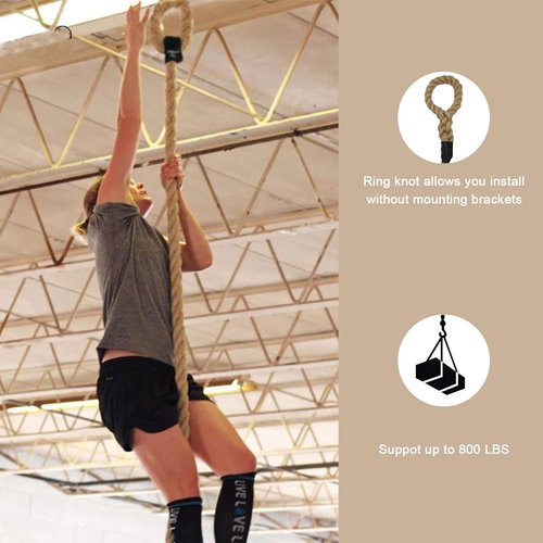 VIVITORY Gym Fitness Training Climbing Ropes, Workout Gym Climbing Rope, Home Training and Fitness Workouts,1.5'' in Diameter, Available 10, 15, 25, 30 Ft (10 ft)