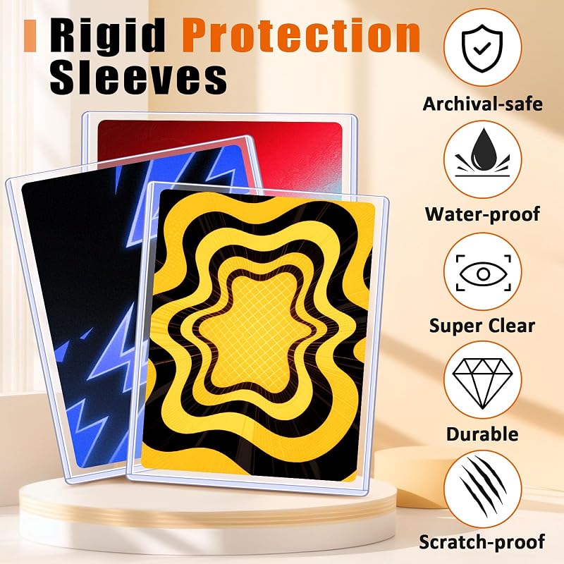 Jumbo Card Top Loader Sleeves 5.4x7.4" - 12 Pack, 6x7.9" Inner, 15mil PVC