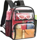MAY TREE Clear Backpack Stadium Approved for Women and Men, Clear Bag for Stadium Events, Transparent bag for Concert Sporting Festival, Black