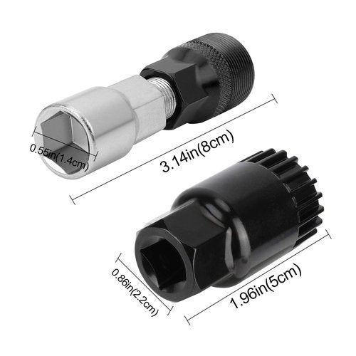 Oumers Bike Crank Puller Tool Set, Bike Crank Extractor Bike Bottom Bracket Remover Hex Allen Wrench 16mm 15mm Spanner Wrench Fit for Removing Bicycle Crank