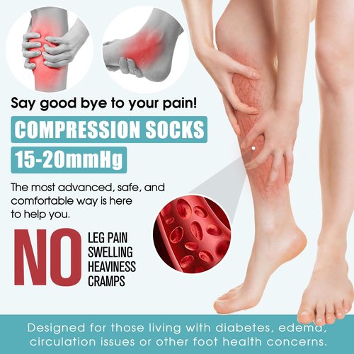 Laite Hebe Compression Socks - Graduated Support for Enhanced Circulation | 6 Pairs for Men & Women