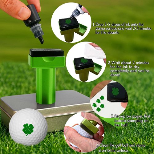 Golf Ball Stamp - Quick-Dry Permanent Marking Tool, Reusable & Waterproof Golfing Stamper - Ideal Gift for Golfers, Dads, Retirement, Durable Golf Accessory for Father’s Day, Christmas & Birthday
