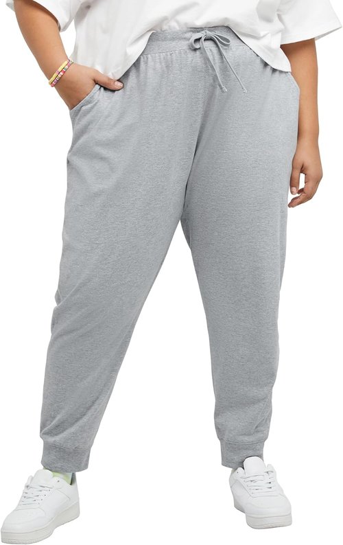 Hanes Women's Cotton Joggers - 100% Jersey Sweatpants with 29" Inseam for Ultimate Comfort