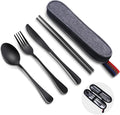 Skiennix Reusable Travel Utensils Set - Premium Stainless Steel Flatware for Camping & Picnics | Dishwasher Safe