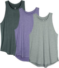 Icyzone Women's Racerback Workout Tank Tops - Pack of 3 Athletic Yoga & Gym Shirts