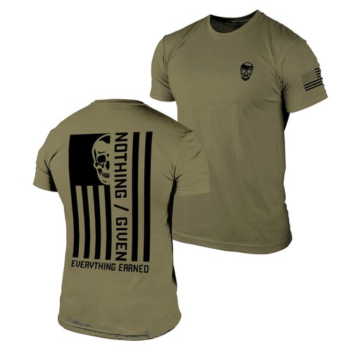 Gymreapers Valor Moisture Wicking T-Shirts for Men - Short Sleeve Workout Gym Shirts - Running Athletic Tees & Dry Fit Tshirt Military Green