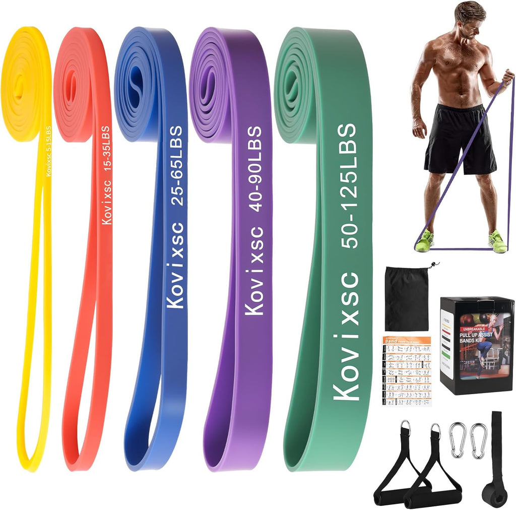 Skiennix Resistance Bands - Versatile Workout & Pull-Up Assistance Bands for Men & Women | Includes Door Anchor & Handle