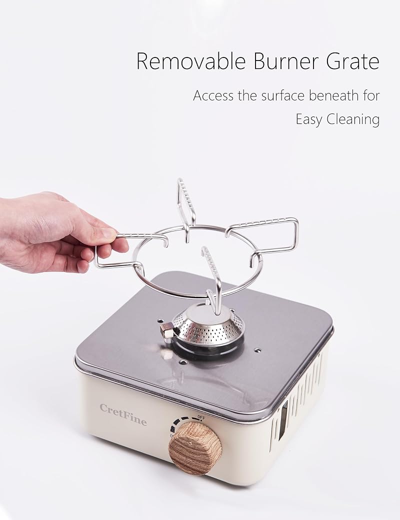Mini Butane Camping Stove with Portable Bag - 8205 BTU, 2 hr Burn, White (Variation: White)