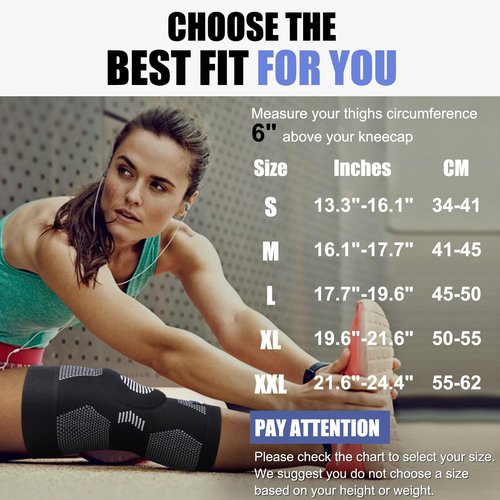 NEENCA Upgraded Thin Knee Brace for Women/Men, Compression Knee Support with Gel Pad & Spring Stabilizers. Knee Sleeve for Meniscus Tear, ACL, PCL, Arthritis, Joint Pain Relief, Runner, Workout, Sport
