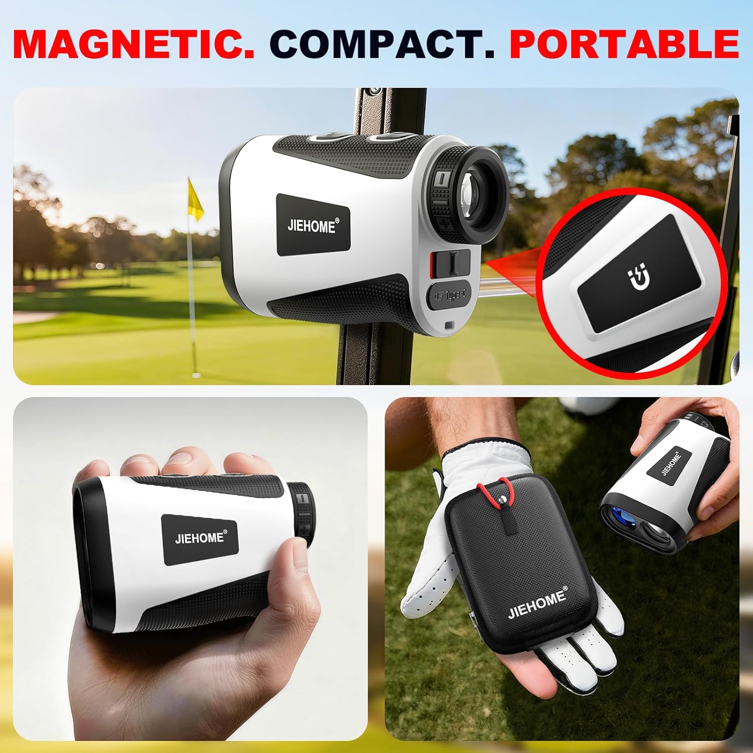Skiennix Golf Rangefinder - Slope & Magnet Features, 1200 Yards, 7X Magnification, Rechargeable
