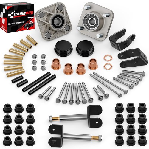 CASISPRO Club Car Precedent Deluxe Golf Cart Front End Repair Kit 2004-UP, Club Car Rebuild Kit with Front Wheel Hub/King Pin/Bearing/Bushings, OEM# 102287201 103638601 103638801