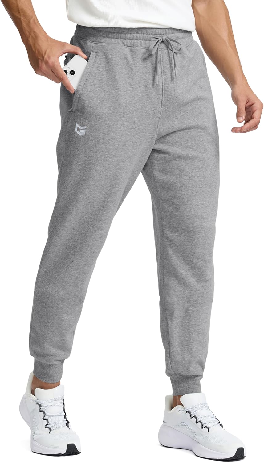 Skiennix Men's Fleece Lined Joggers - Warm Athletic Sweatpants with Zipper Pockets | Winter Comfort