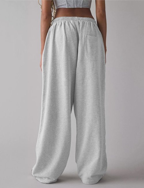HeSaYep Women's Wide Leg Sweatpants Y2k Interior Drawstring Baggy Joggers Dancer Pants Streetwear with Pockets, Grey M