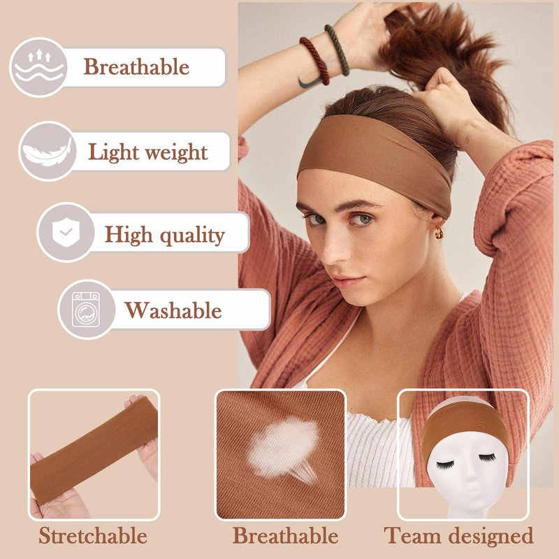 Kachanaa Sports Headbands for Women Non Slip - 6 Pcs Fashion Soft Elastic Fabric Sports Hair Bands for Women' Hair for Daily Workout Yoga Running