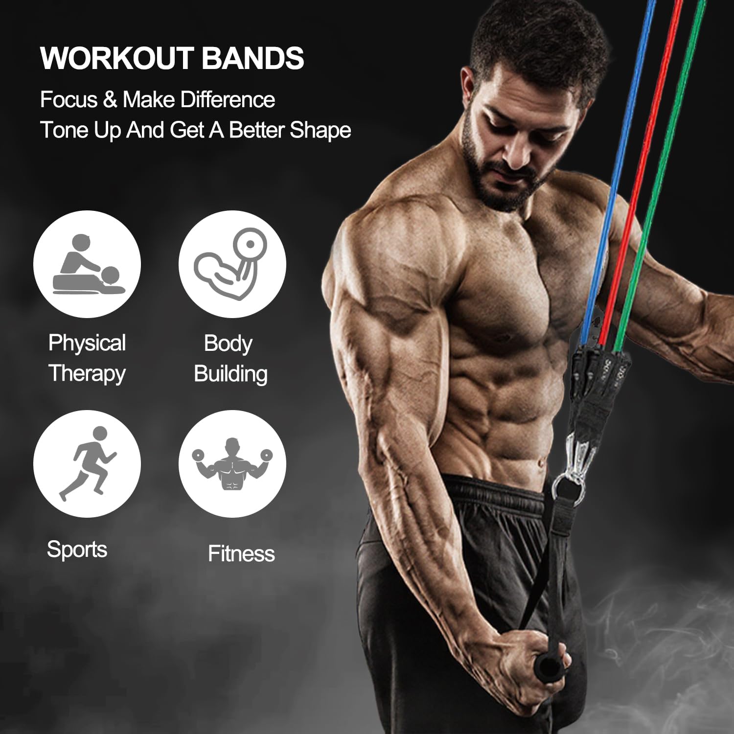 Skiennix Resistance Bands - Versatile Workout Bands with Handles & Door Anchor | Strength Training for Men & Women