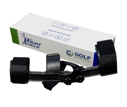 The Right Angle Golf Swing Trainer Aid for Backswing & Arm Position Right Arm Elbow Brace to Improve Swing Plane, Tempo, Power & Accuracy Golf Training Aid for Men & Women