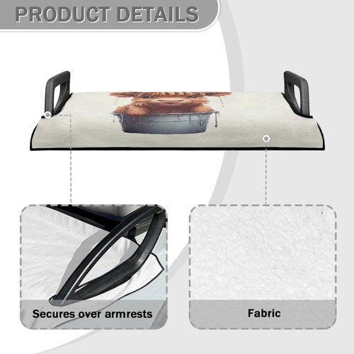 FUIBENG Golf Cart Seat Covers, Golf Cart Seat Towel Blanket for All EZGO, Yamaha, Club Cars, Icon and More Cart Front Seat, Highland Cattle Baby