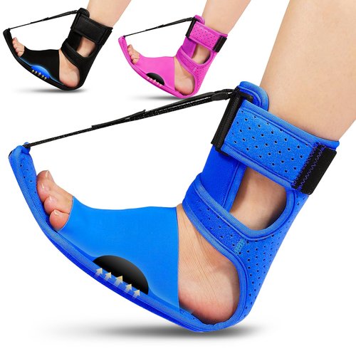 Plantar Fasciitis Night Splint, Night Splint for Plantar Fasciitis Women & Men, Adjustable Straps Stretch the Plantar Fascia, Helps Relieve Heel & Morning First Step Pain, Soft & Breathable, Blue