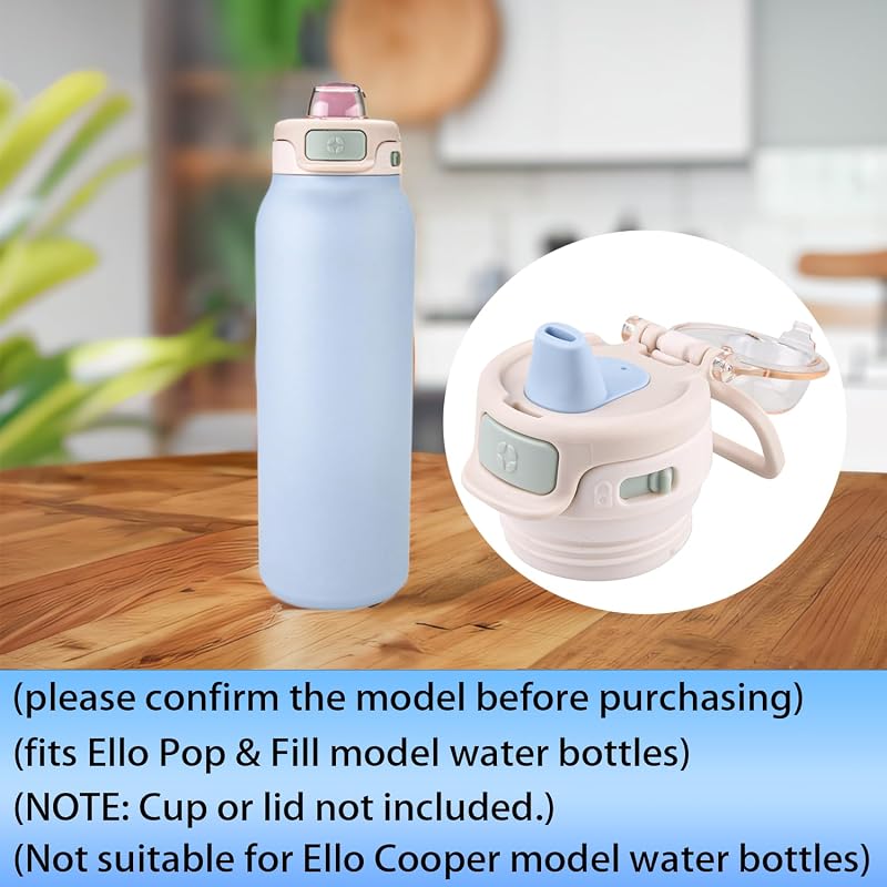 6 Pcs Water Bottle Mouthpiece for Ello Pop & Fill, BPA Free Silicone Replacement for 22oz/32oz/40oz Bottles - Pink/Yellow/Blue (Variation of THIS listing)