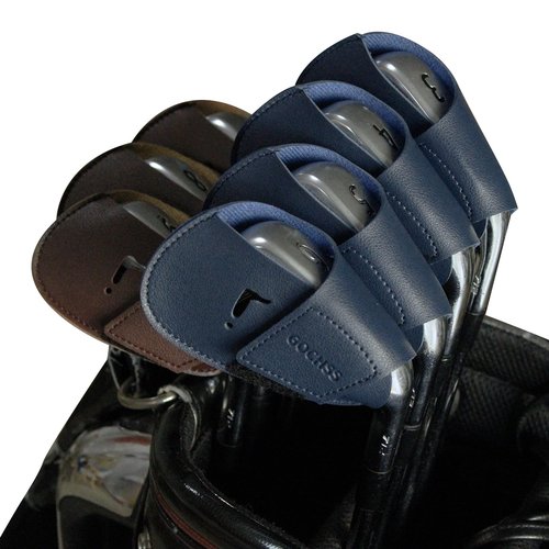 GOCHSS I Golf Iron Headcovers 10pcs PU Fit Both Right-Handed Clubs Golf Club Protector for Titleist Callaway Ping Taylormade Fit More Brands Golf Iron.（Dark Blue）