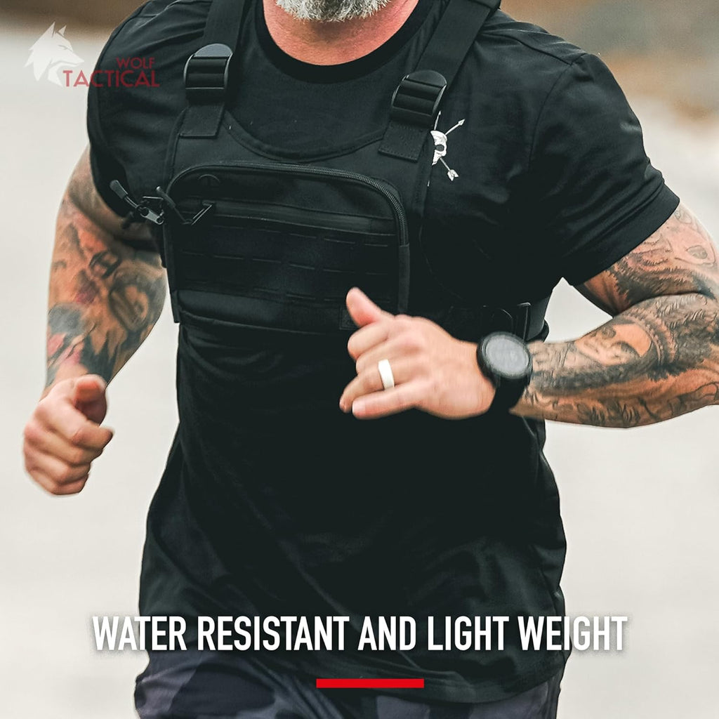 WOLF TACTICAL Chest Pack - Versatile Running Vest with Holster Design | Lightweight & Durable