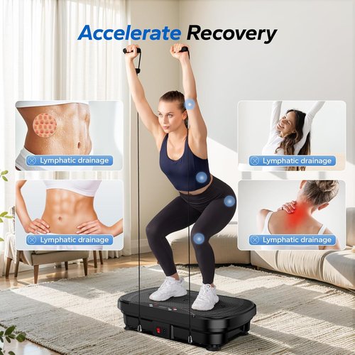 MERACH Vibration Plate Exercise Machine - Bluetooth & LED Display for Weight Loss | Home Workout Equipment