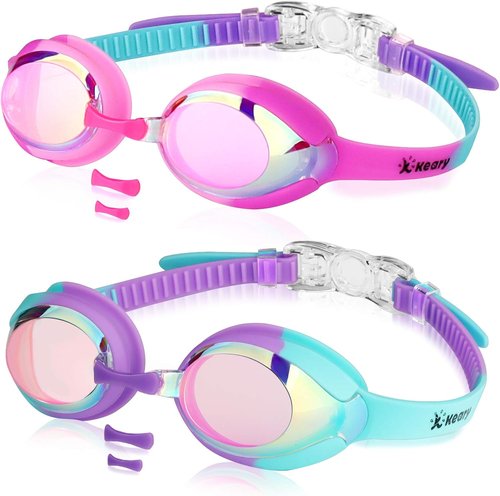Keary Kids Swim Goggles - Anti-Fog, Waterproof, UV Protection | Clear Vision for Ages 3-12