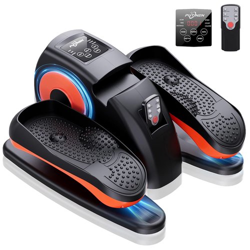 Under Desk Elliptical Machine, Electric Elliptical Leg Exerciser for Seniors with 12 Adjustable, Portable Quiet Elliptical Exercise Machine, Seated Pedal Exerciser with Remote Control (Orange)