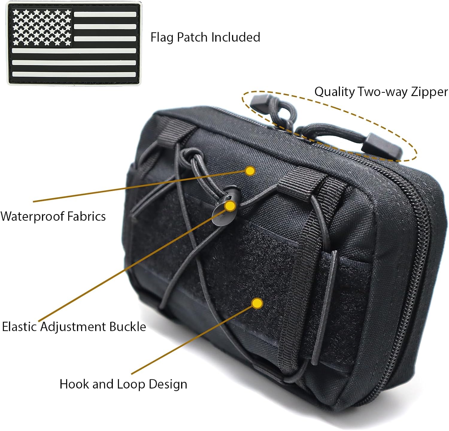 Skiennix Tactical Molle Admin Pouch - Compact Utility EDC Tool Bag | Versatile Waist Pack for Phones & Essentials