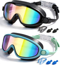 Rantizon Swim Goggles - Wide View Anti-Fog & UV Protection | No Leak Design for Adults & Kids