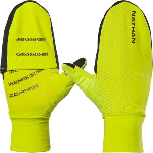 Nathan, HyperNight Reflective Convertible Mitt, Hi Vis Yellow/Geo Print, X-Large