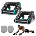 Ab Roller Wheel, 2-In-1 Exercise Roller Wheels, Push-Up Bar, Abdominal Exercise Machine, Ab Workout Equipment for Core Strength Training, Abs Exercise Roller with Knee Pad for Women Men Home Gym