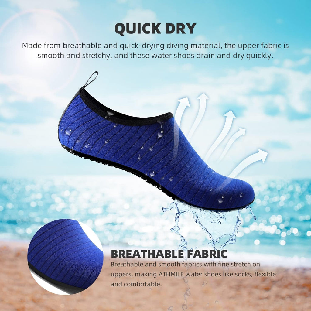 Skiennix Quick-Dry Water Shoes | Aqua Socks for Swim, Beach & Yoga | Adult & Youth Sizes