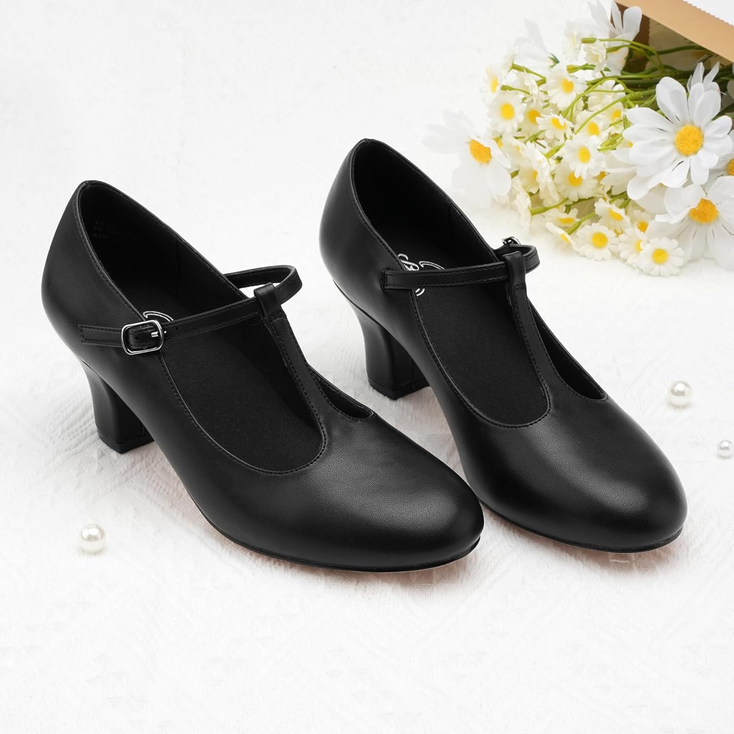 Stelle 2.5" T-Strap Dance Heels for Women - Perfect for Ballroom, Salsa, Tango & Latin Events