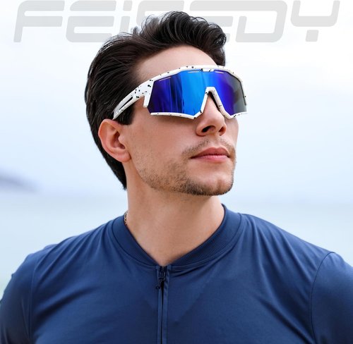 FEISEDY Polarized Sports Sunglasses - Lightweight TR90 Cycling Glasses for Men, Women & Teens | B4151